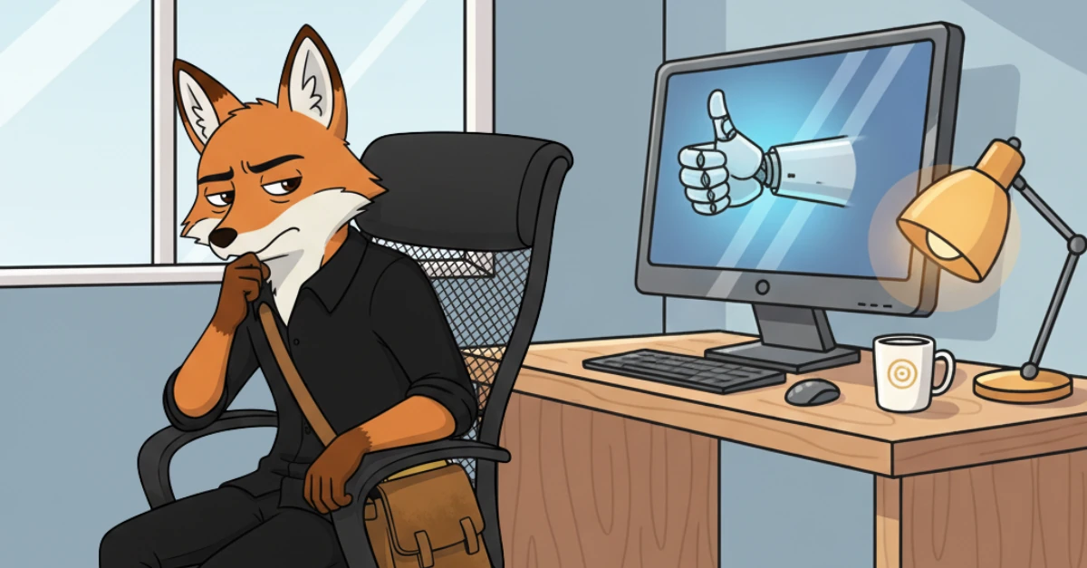 Illustration : Arnard devant son écran sycophante