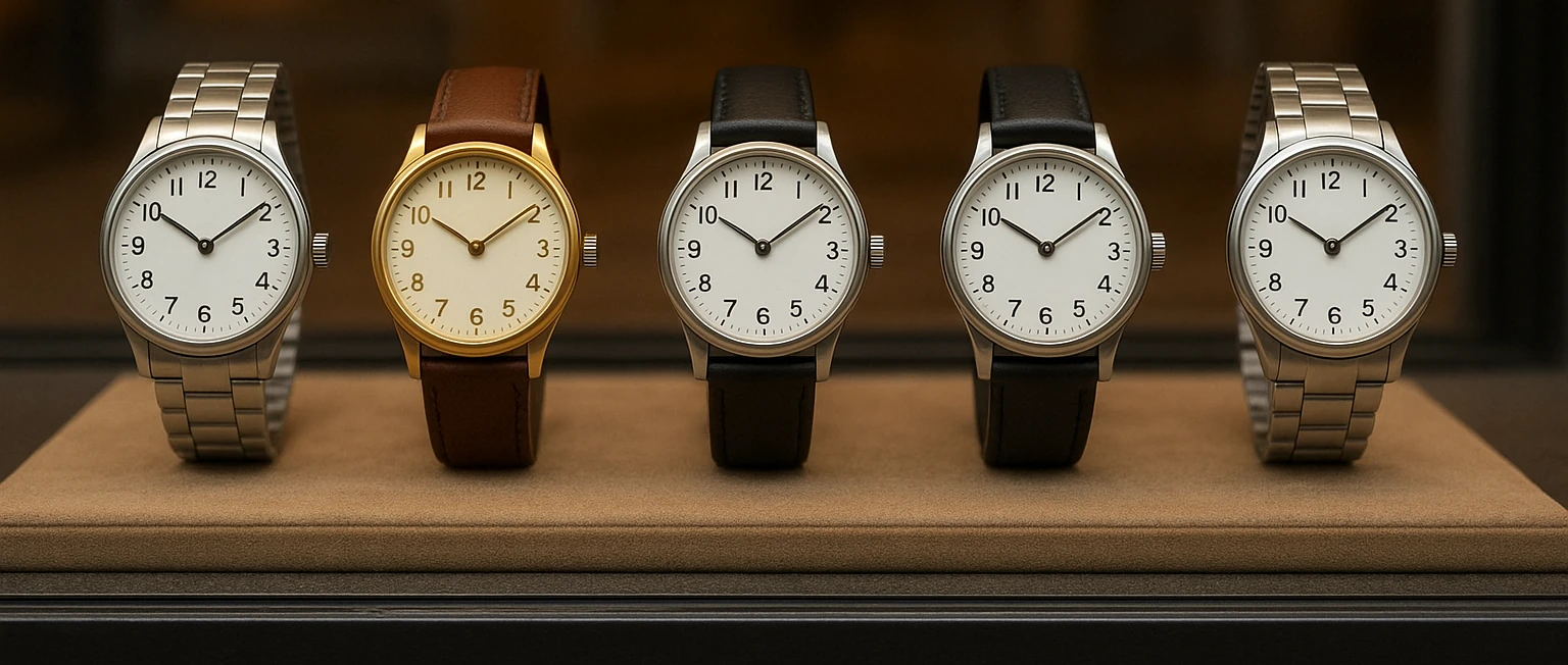 Cinq montres générées par ChatGPT affichent 10h10 malgré la consigne.